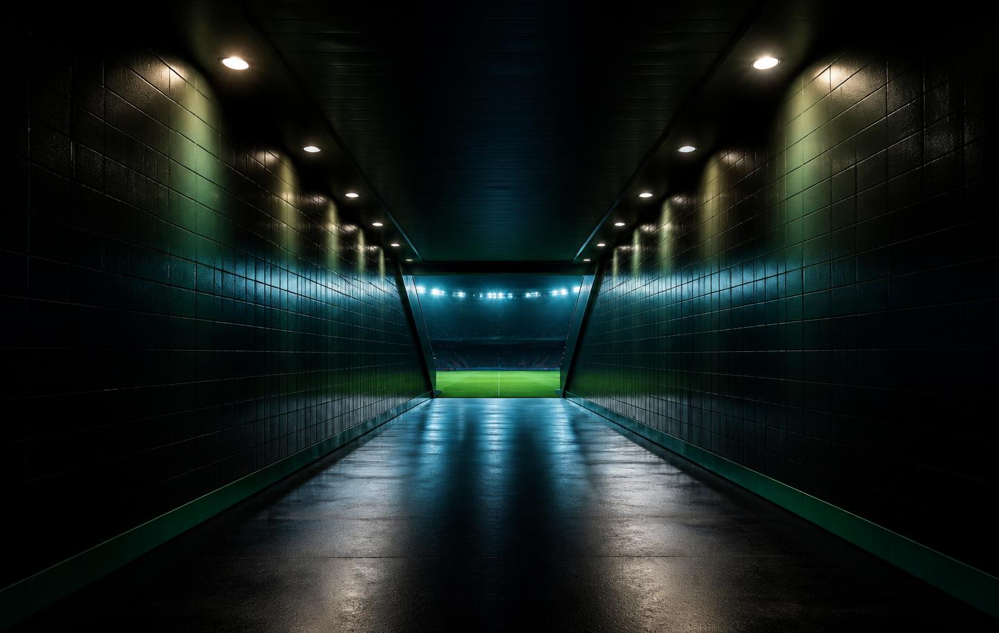 Stadium tunnel leading to the pitch